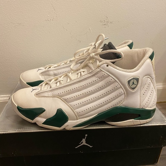 2005 Air Jordan 14 XIV Retro | White Forest Green - Picture 1 of 7